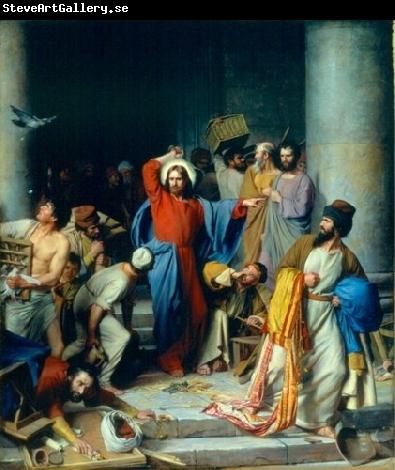 Carl Heinrich Bloch Jesus casting out the money changers at the temple